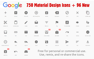 750 FREE + 96 NEW Material Design Icons to Use, Remix or Share